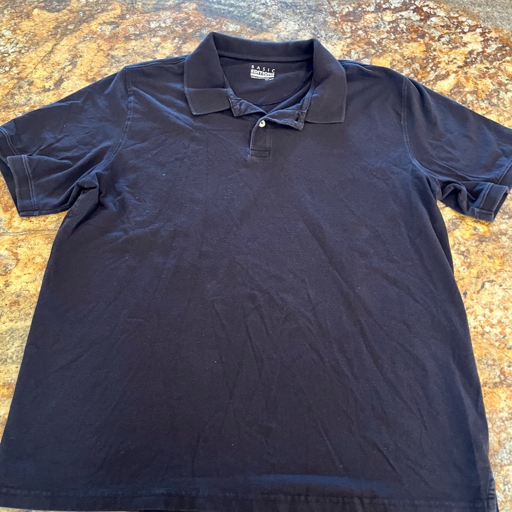 Basic Editions Blue Polo Shirt Classic Style